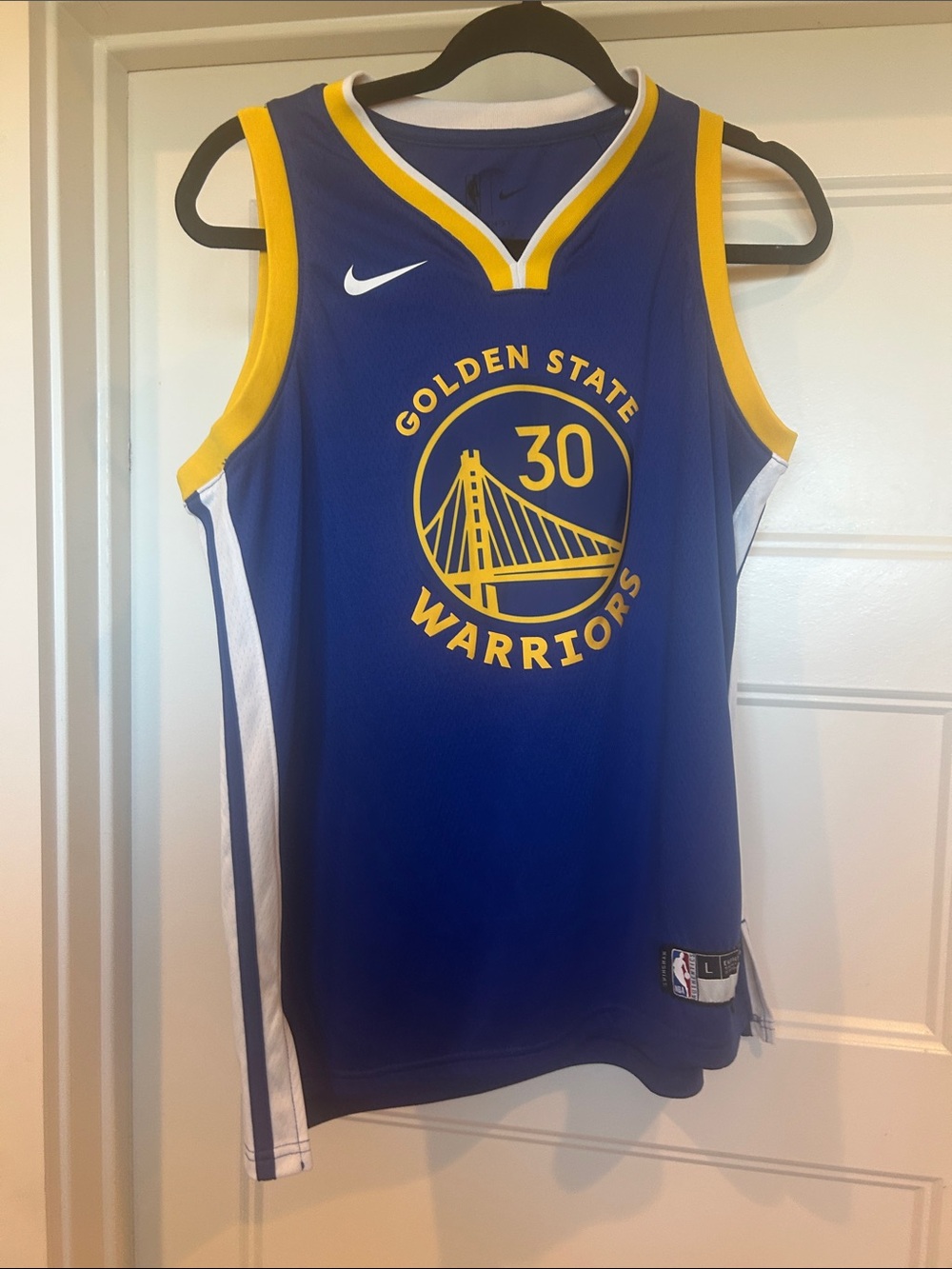Nike Golden State Warriors Blue and Yellow Basketball Jersey